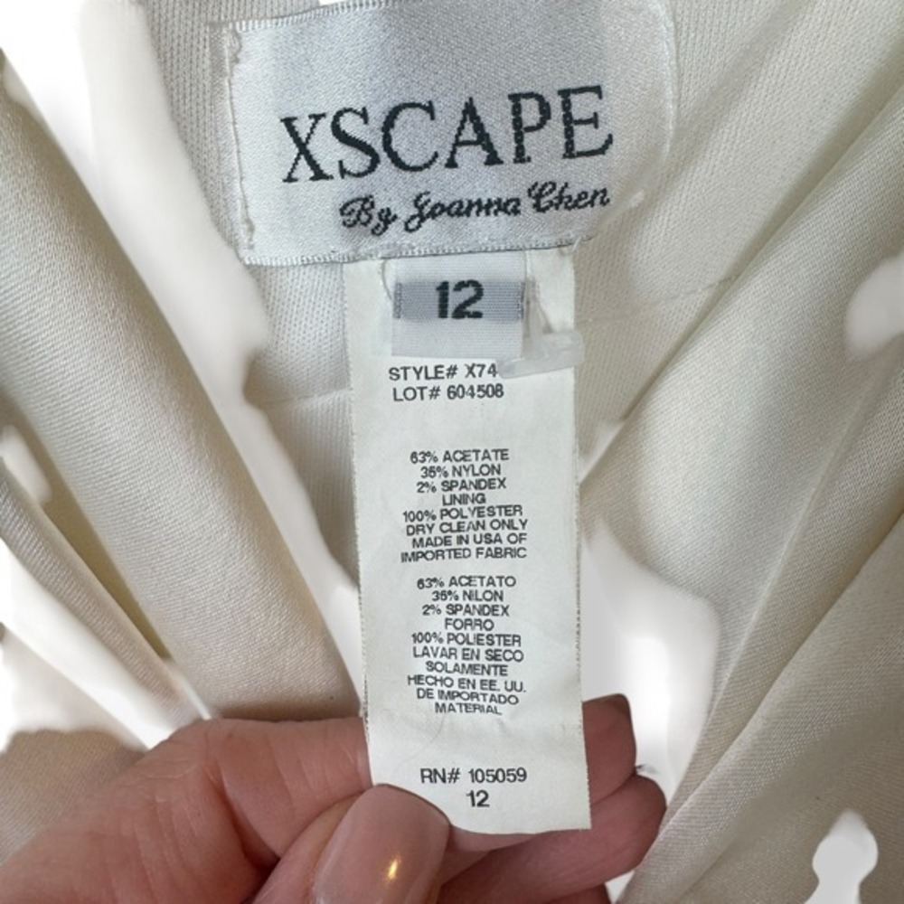 XSCAPE Satin Bodycon Cocktail Dress Womens Size 12 Fits 6  8 Romantic Elegant‎ - Picture 4 of 9